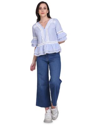 bell sleeved lace detail top - 17556891 - Standard Image - 4