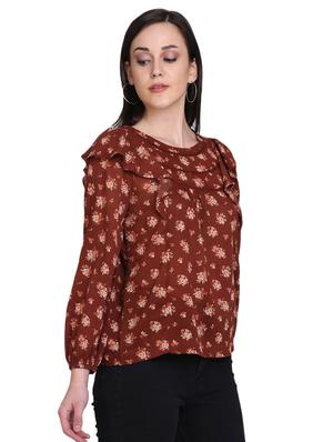 round neck floral top - 17556893 - Standard Image - 2