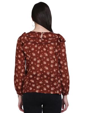 round neck floral top - 17556893 - Standard Image - 3