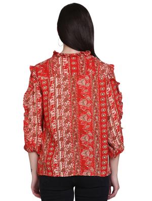 tie up neck printed top - 17556894 - Standard Image - 3