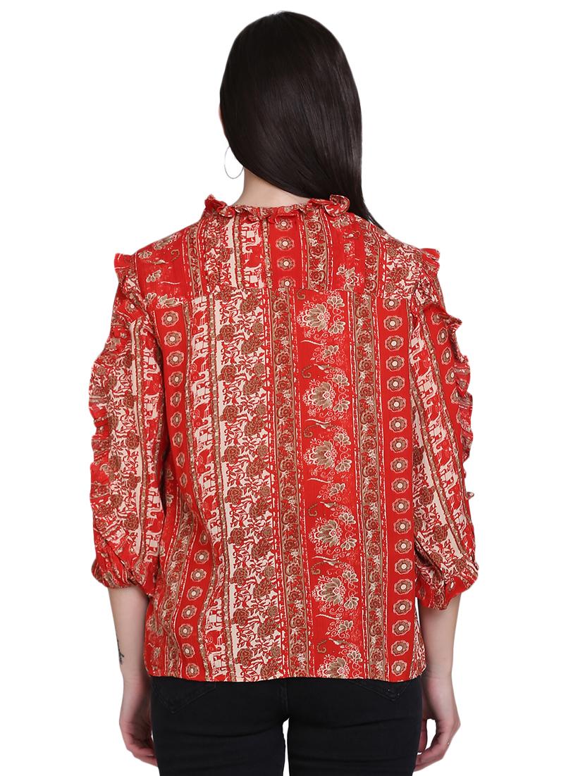 tie up neck printed top - 17556894 - Zoom Image - 3