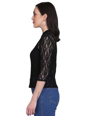 mock neck laced top - 17556895 - Standard Image - 2