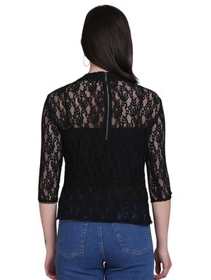 mock neck laced top - 17556895 - Standard Image - 3