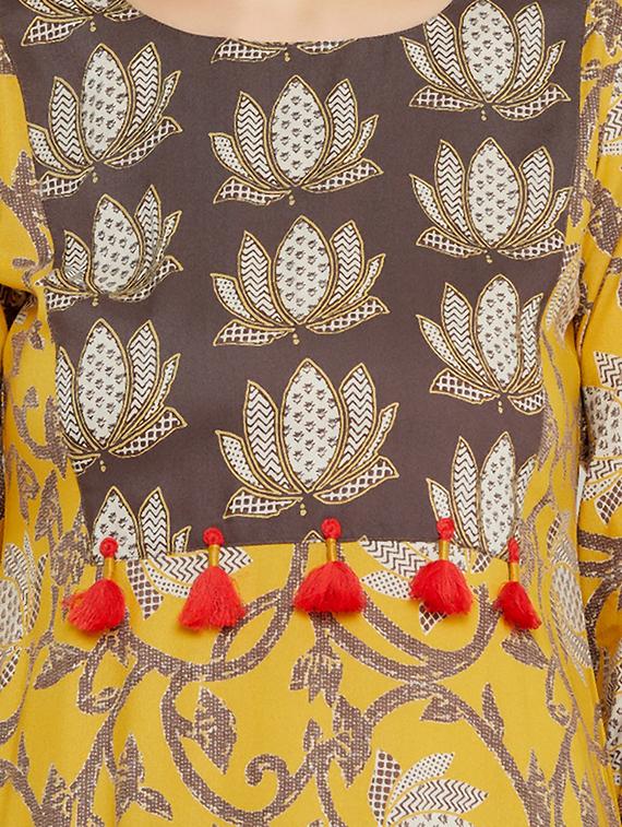 floral kurta palazzo set - 17556972 - Zoom Image - 4