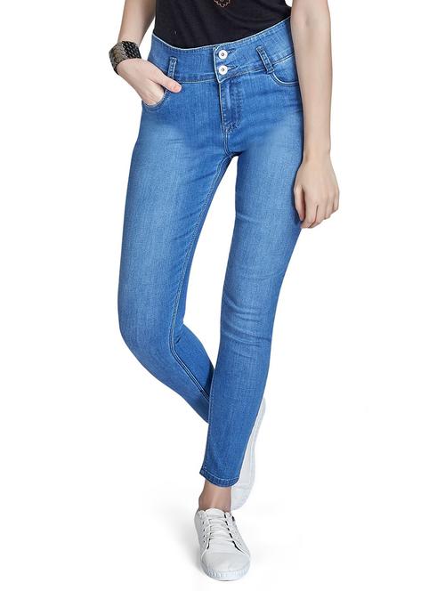 high rise stone washed jeans - 17557013 - Standard Image - 1
