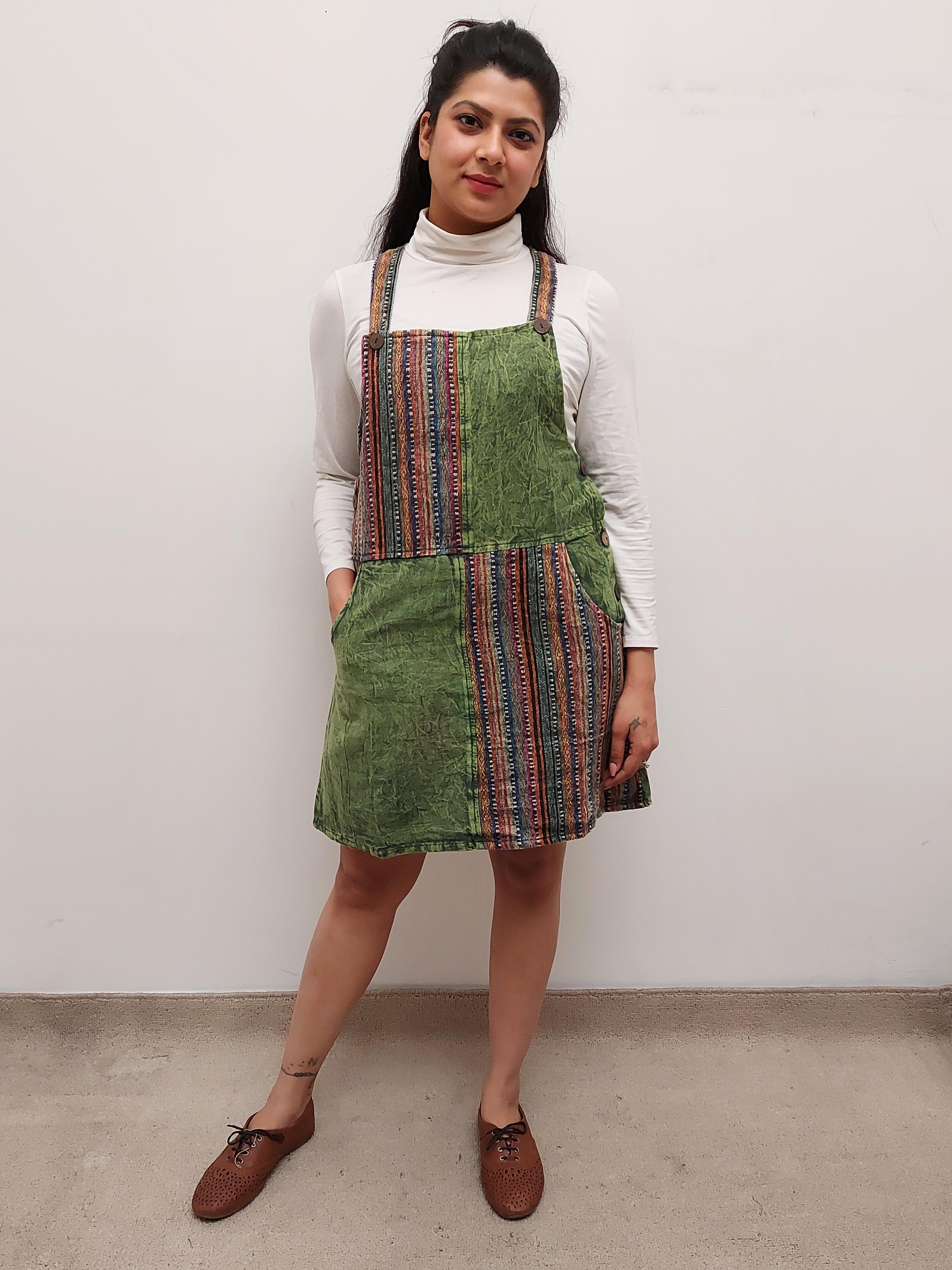 women cotton dangri dress - 17557172 - Zoom Image - 1