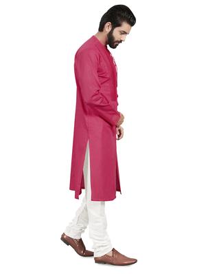 red solid pintucked kurta pyjama set - 17557179 - Standard Image - 2