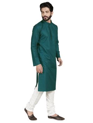 teal solid kurta pyjama set - 17557183 - Standard Image - 2