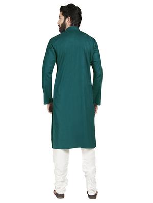 teal solid kurta pyjama set - 17557183 - Standard Image - 3