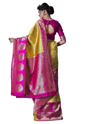 jacquard woven saree with blouse - 17557187 - Standard Image - 2