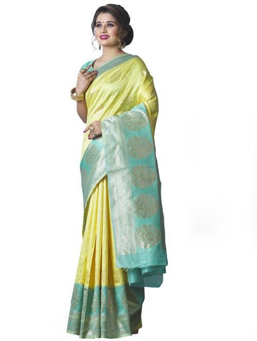 jacquard woven saree with blouse - 17557188 - Standard Image - 1