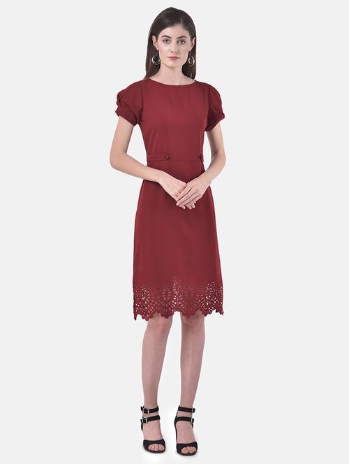 cut work hem a-line dress - 17557208 - Standard Image - 1