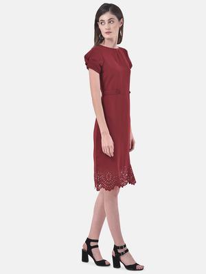 cut work hem a-line dress - 17557208 - Standard Image - 2