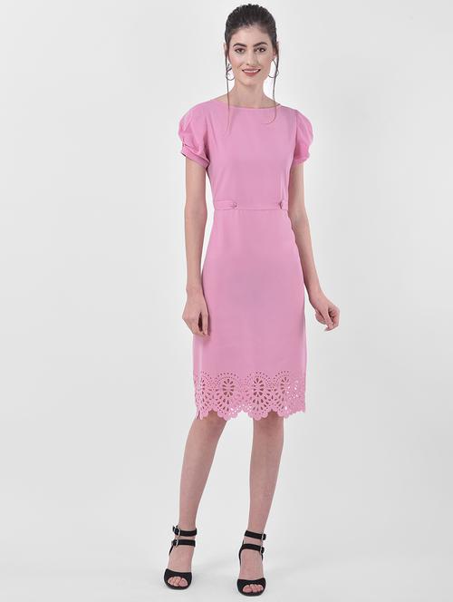 cut work hem a-line dress - 17557210 - Standard Image - 1