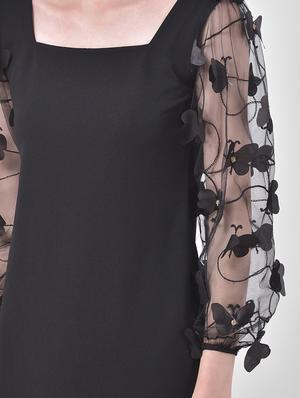 mesh sleeved sheath dress - 17557212 - Standard Image - 4