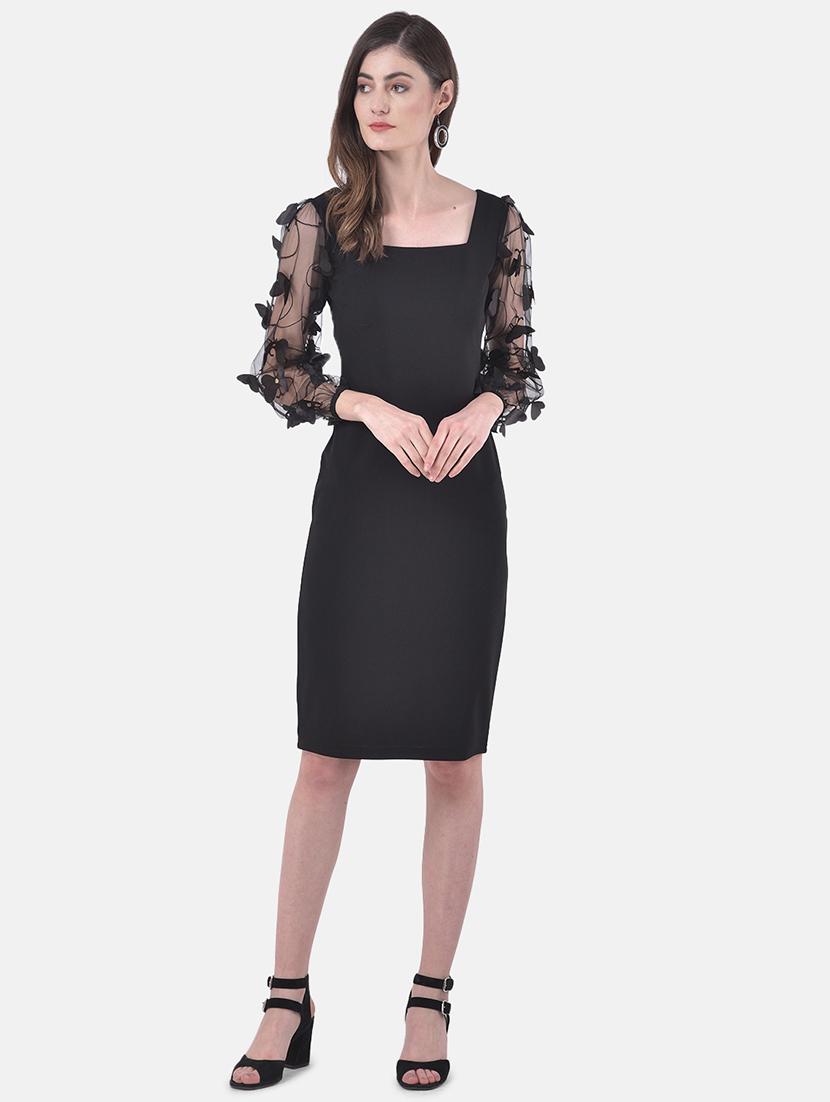mesh sleeved sheath dress - 17557212 - Zoom Image - 1