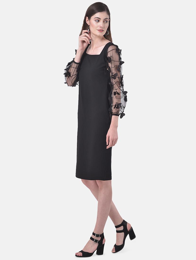 mesh sleeved sheath dress - 17557212 - Zoom Image - 2