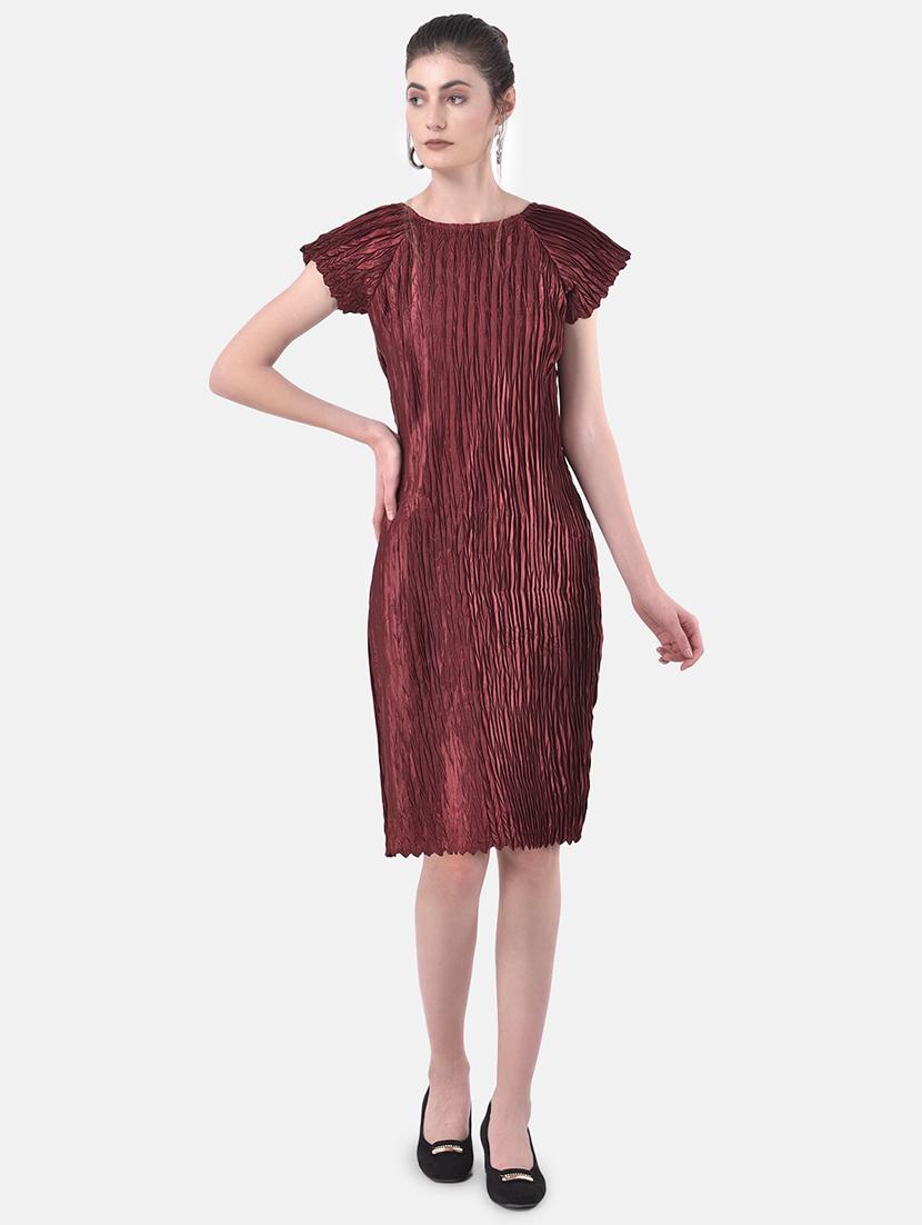 boat neck solid sheath dress - 17557215 - Zoom Image - 1