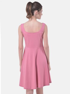 scoop neck fit & flare dress - 17557220 - Standard Image - 3