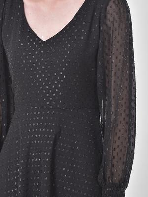 bishop sleeved fit & flare dress - 17557222 - Standard Image - 4