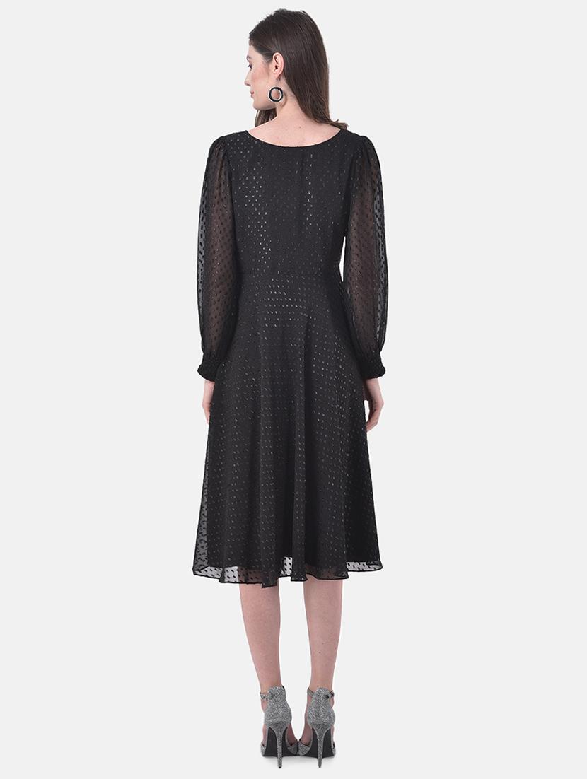 bishop sleeved fit & flare dress - 17557222 - Zoom Image - 3