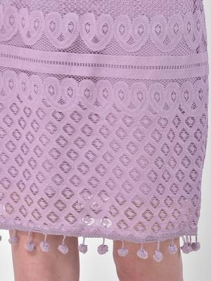 bell sleeved laced a-line dress - 17557233 - Standard Image - 4