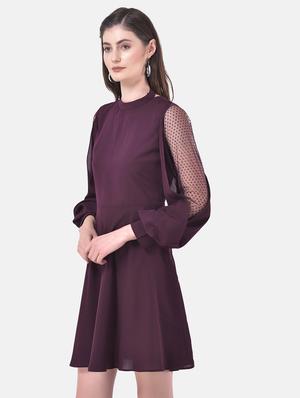 bishop sleeved fit & flare dress - 17557235 - Standard Image - 2