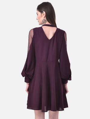bishop sleeved fit & flare dress - 17557235 - Standard Image - 3