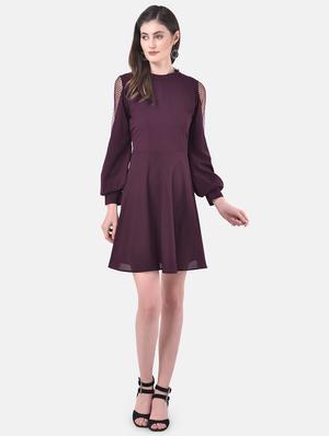 bishop sleeved fit & flare dress - 17557235 - Standard Image - 4