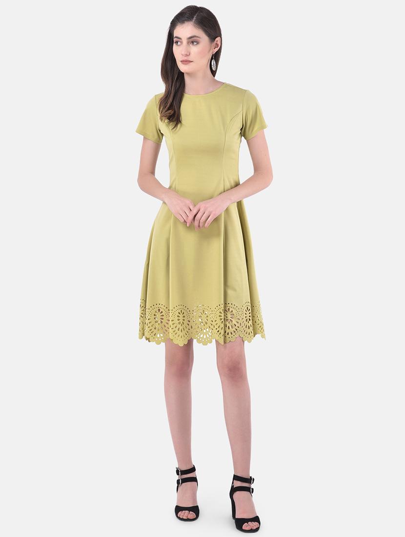 cut work detail fit & flare dress - 17557240 - Zoom Image - 4