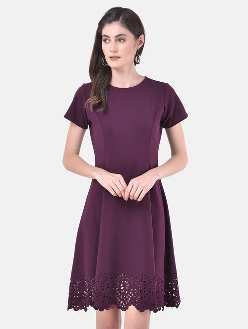 cut work detail fit & flare dress - 17557242 - Standard Image - 1