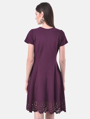cut work detail fit & flare dress - 17557242 - Standard Image - 3