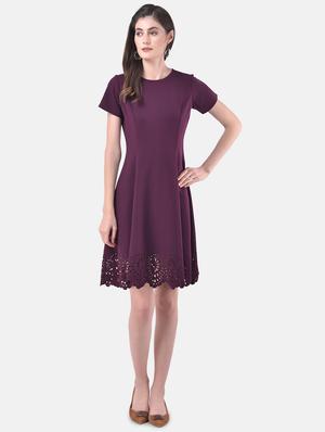 cut work detail fit & flare dress - 17557242 - Standard Image - 4