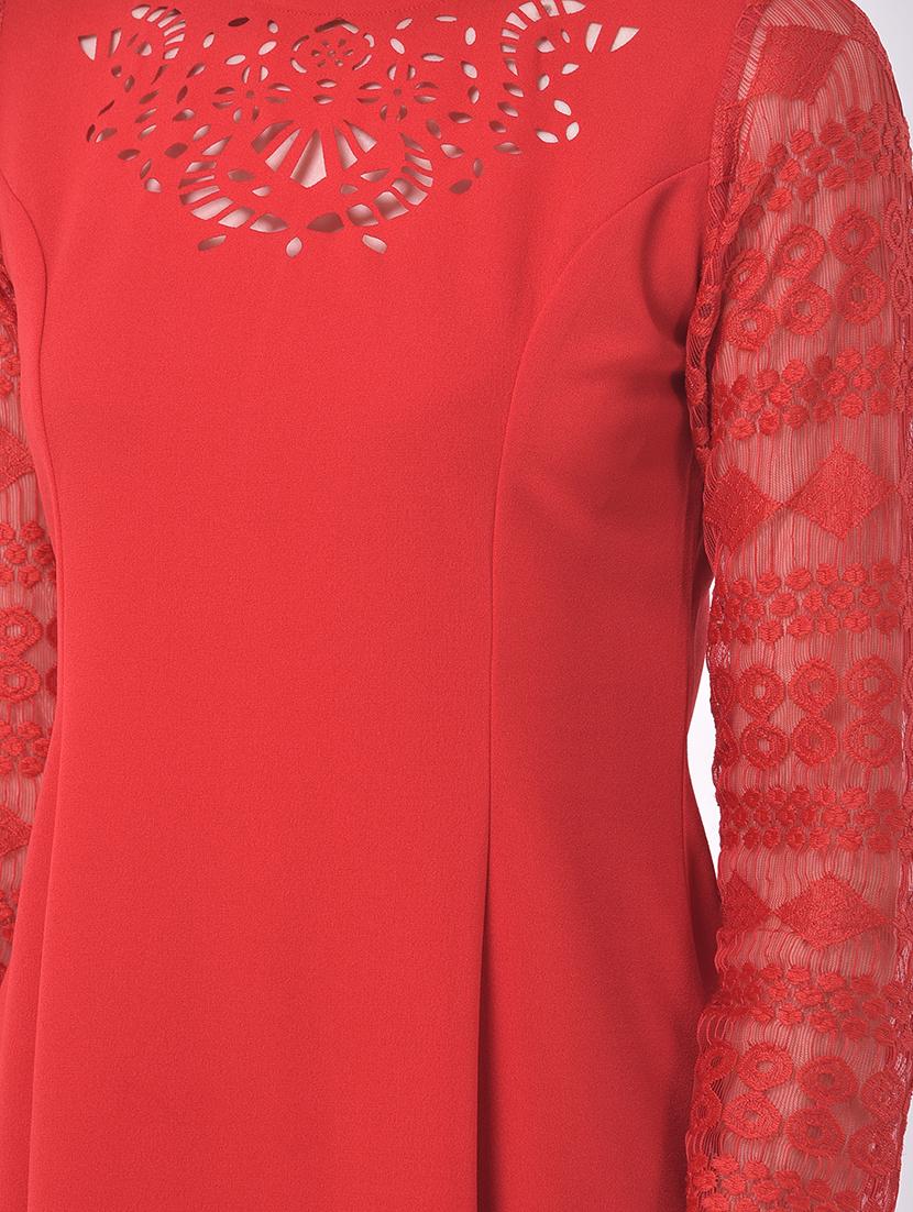 cut work detail fit & flare dress - 17557244 - Zoom Image - 5