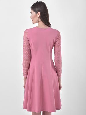 cut work detail fit & flare dress - 17557245 - Standard Image - 3