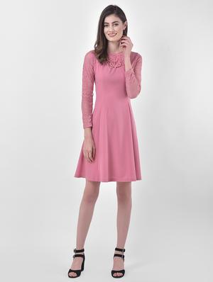 cut work detail fit & flare dress - 17557245 - Standard Image - 4