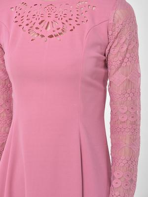 cut work detail fit & flare dress - 17557245 - Standard Image - 5