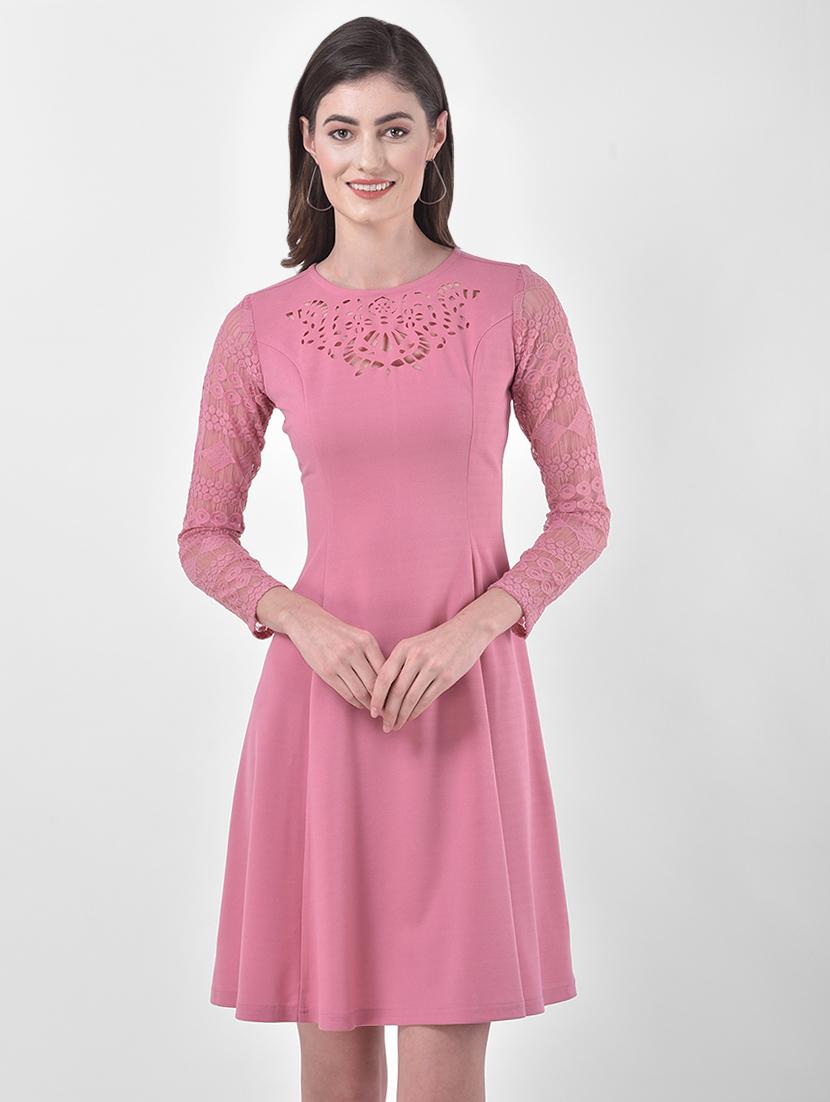 cut work detail fit & flare dress - 17557245 - Zoom Image - 1