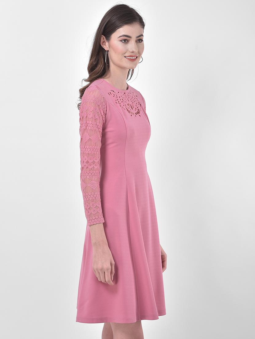 cut work detail fit & flare dress - 17557245 - Zoom Image - 2
