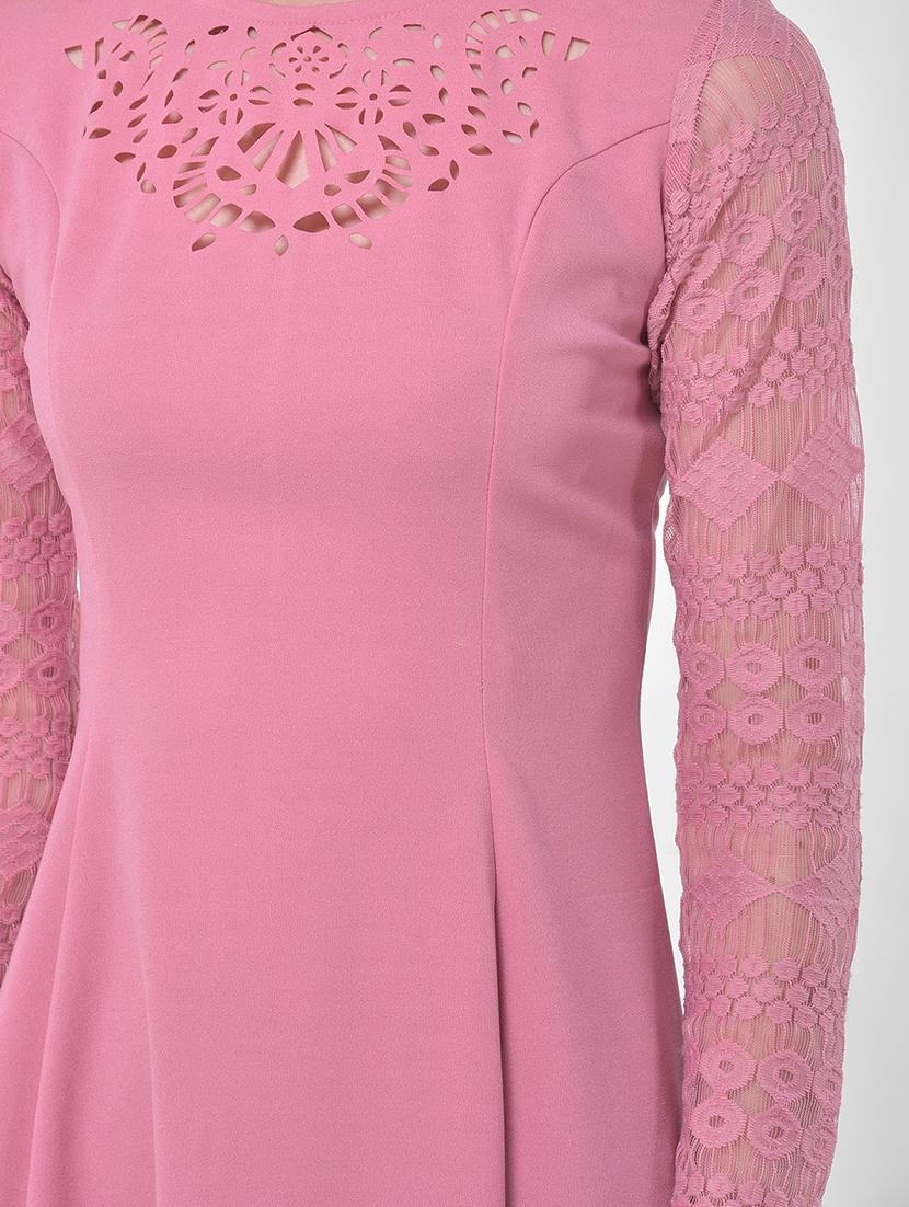 cut work detail fit & flare dress - 17557245 - Zoom Image - 5