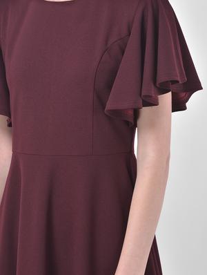 bell sleeved solid fit & flare dress - 17557250 - Standard Image - 5