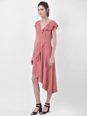ruffle detail high low dress - 17557251 - Standard Image - 2