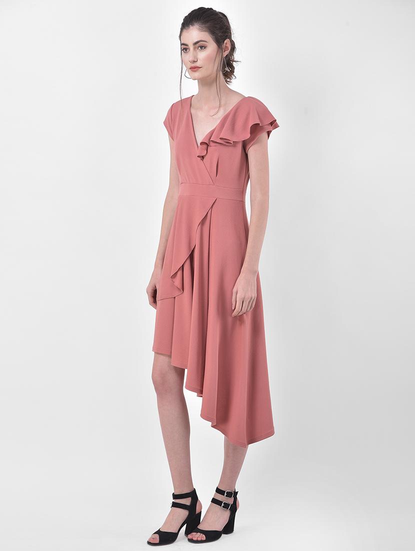 ruffle detail high low dress - 17557251 - Zoom Image - 2