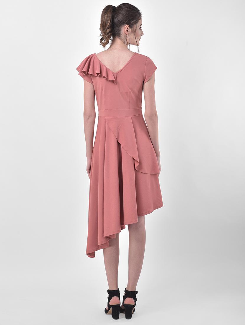 ruffle detail high low dress - 17557251 - Zoom Image - 3