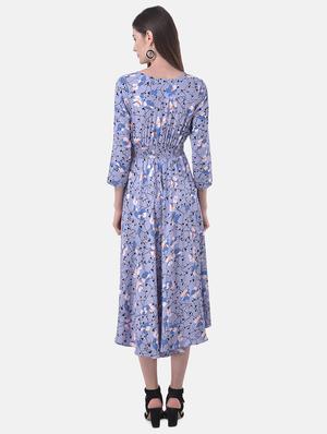 smocked waist abstract fit & flare dress - 17557259 - Standard Image - 3