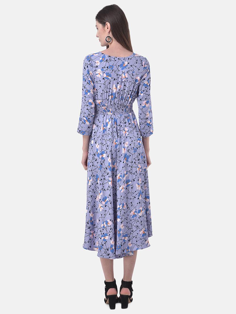 smocked waist abstract fit & flare dress - 17557259 - Zoom Image - 3