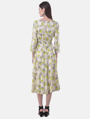 smocked waist printed fit & flare dress - 17557263 - Standard Image - 3