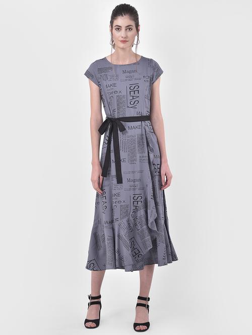 tie front printed a-line dress - 17557265 - Very Small Image - 1