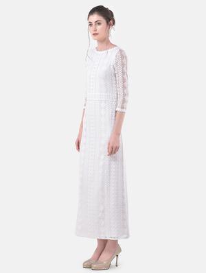 round neck laced maxi dress - 17557268 - Standard Image - 2