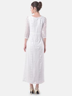 round neck laced maxi dress - 17557268 - Standard Image - 3